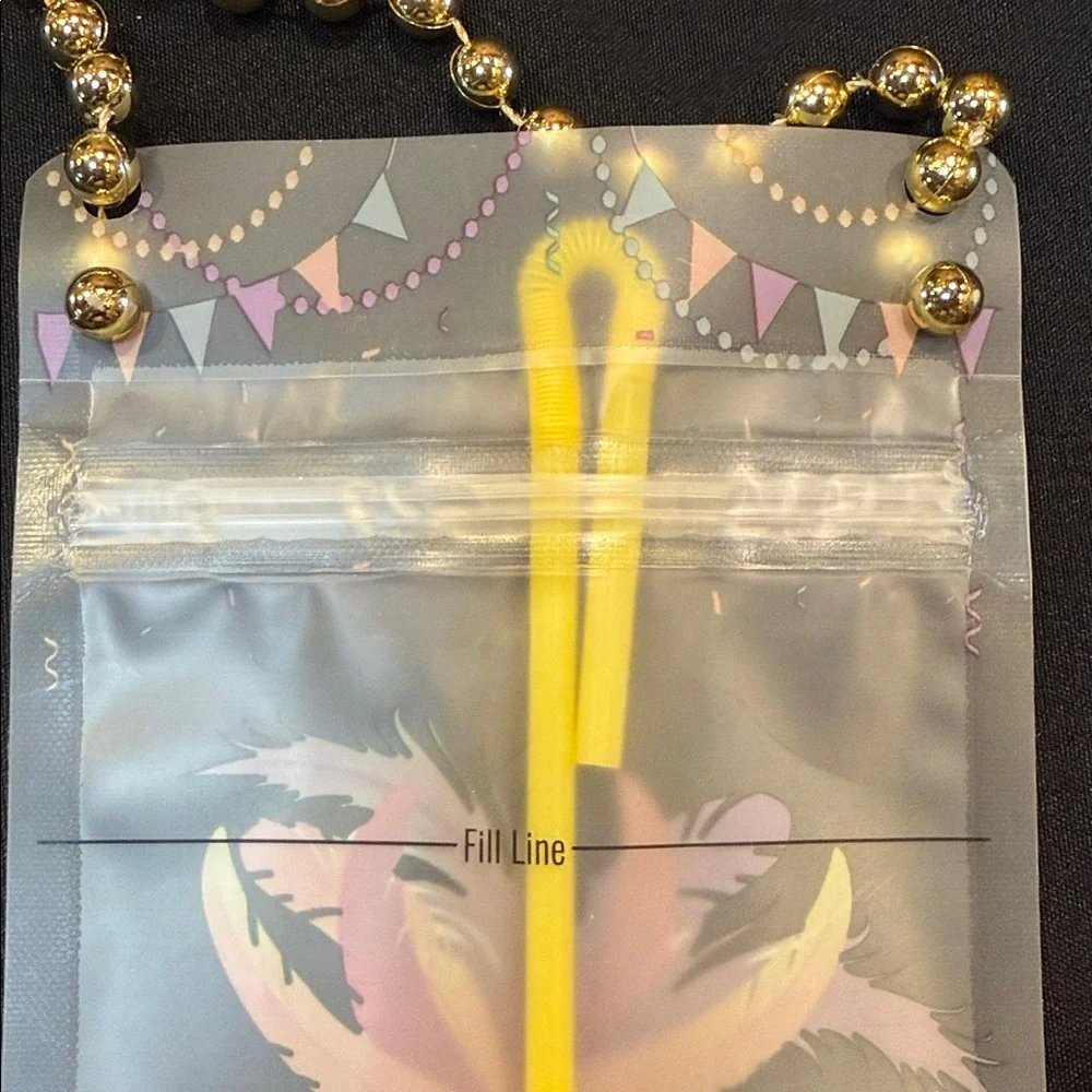 Mardi Gras Bead Me Up Drink Pouch Necklace